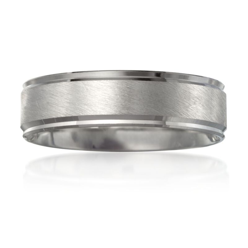Men's 6mm 14kt White Gold Wedding Ring. Size 11 image number 0