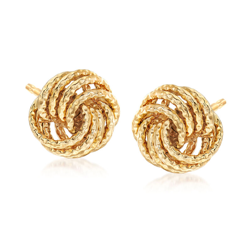 Italian Love Knot Earrings in 18kt Yellow Gold image number 0
