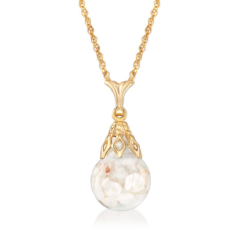 Floating Opal Pendant Necklace in 14kt Yellow Gold image number 0