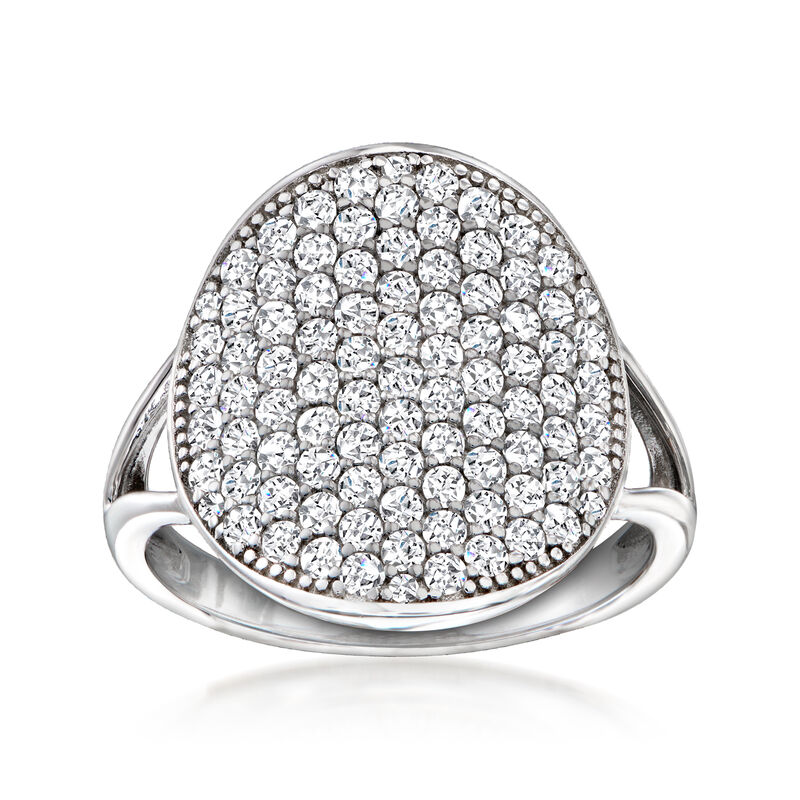 1.70 ct. t.w. Pave White Zircon Circle Ring in Sterling Silver image number 0