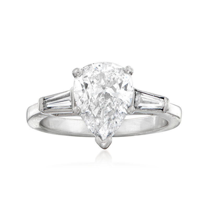 C. 1990 Vintage 1.90 ct. t.w. Diamond Ring in Platinum image number 0