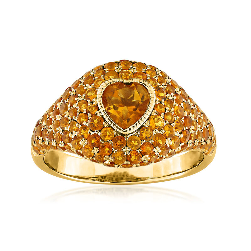1.70 ct. t.w. Citrine Signet Ring in 14kt Yellow Gold image number 0