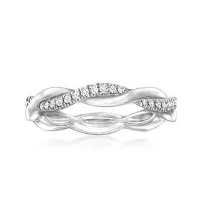 .11 ct. t.w. Diamond Twisted Ring in 14kt White Gold