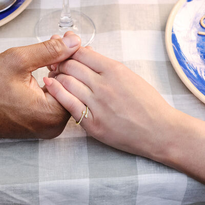 .20 ct. t.w. Bezel-Set Diamond Bypass Ring in 10kt Yellow Gold