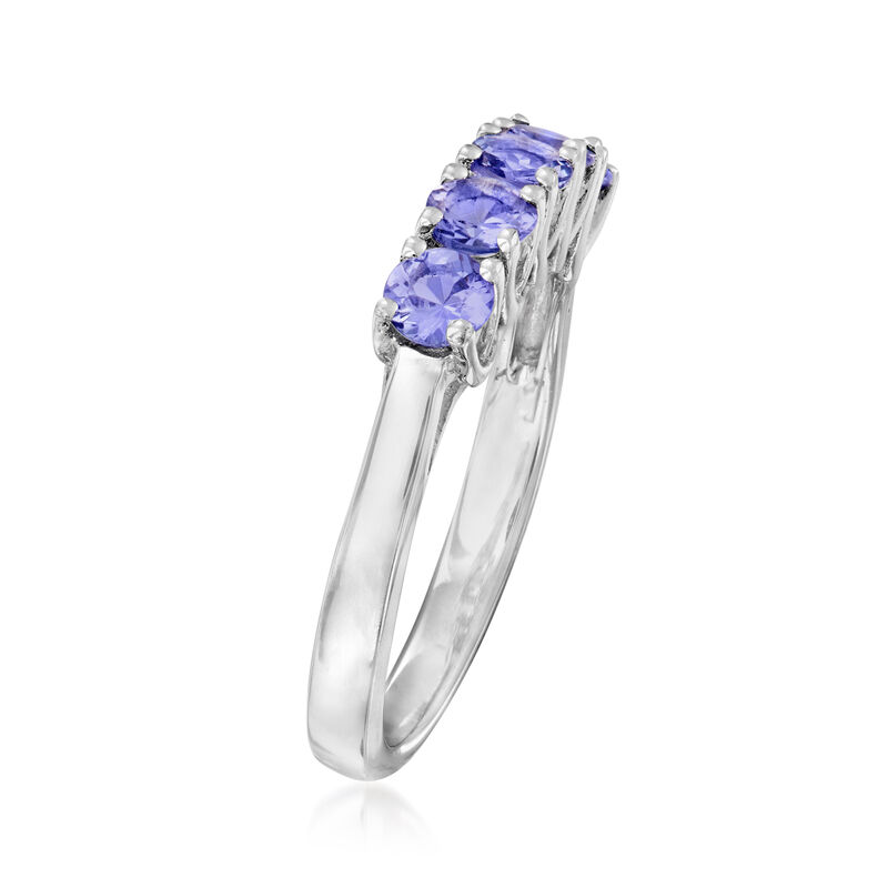 .70 ct. t.w. Tanzanite Five-Stone Ring in Sterling Silver image number 2