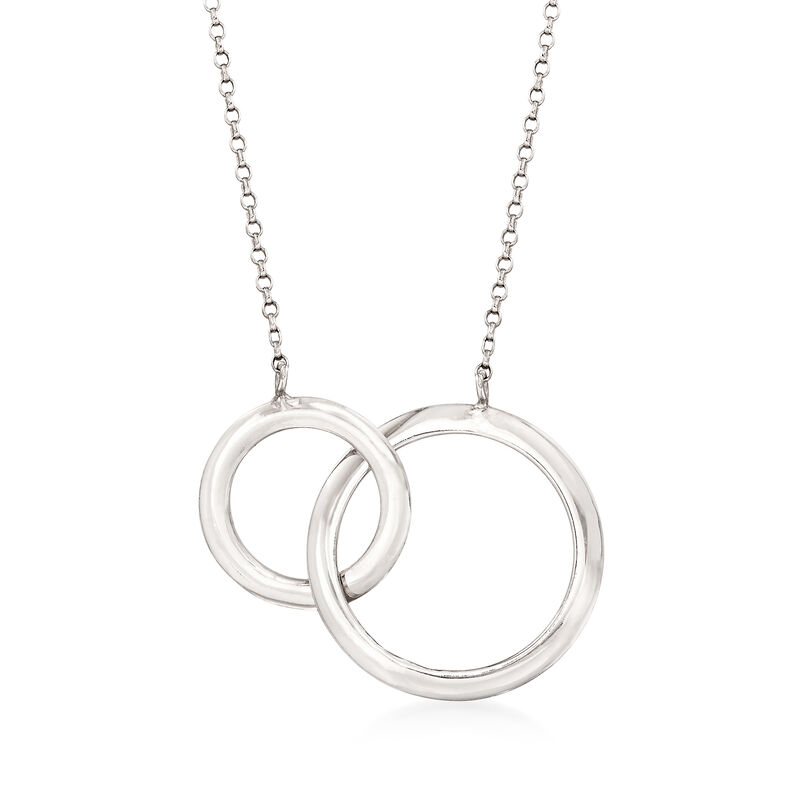 Italian Sterling Silver Interlocking Circles Necklace image number 0