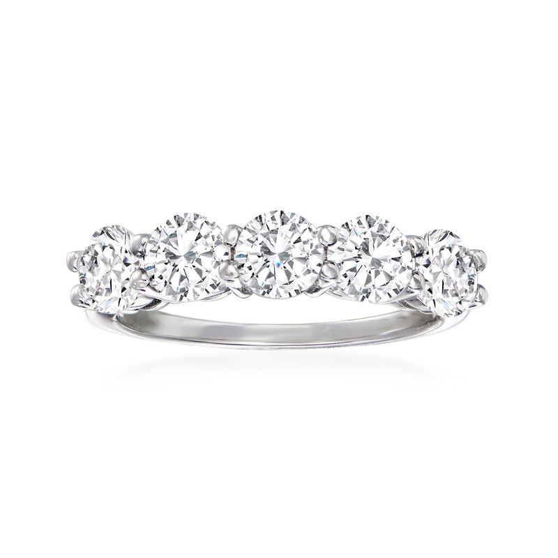 2.00 ct. t.w. CZ Five-Stone Ring in 14kt White Gold image number 0