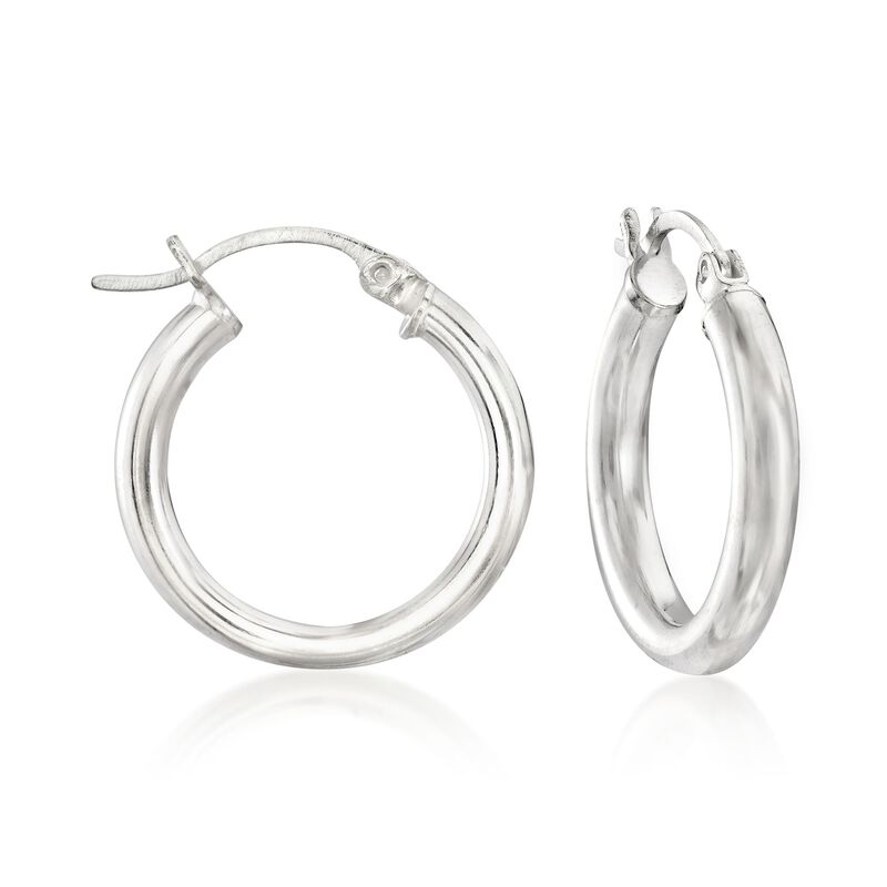 Sterling Silver Polished Hoop Earrings image number 0