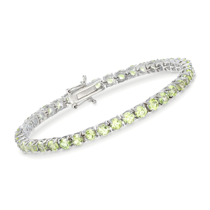 12.00 ct. t.w. Peridot Tennis Bracelet in Sterling Silver image number 0