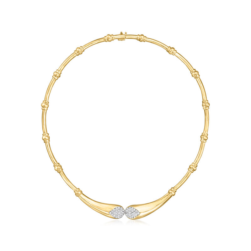 C. 1990 Vintage 1.10 ct. t.w. Diamond Graduated Link Necklace in 18kt Yellow Gold. 17&quot; image number 0