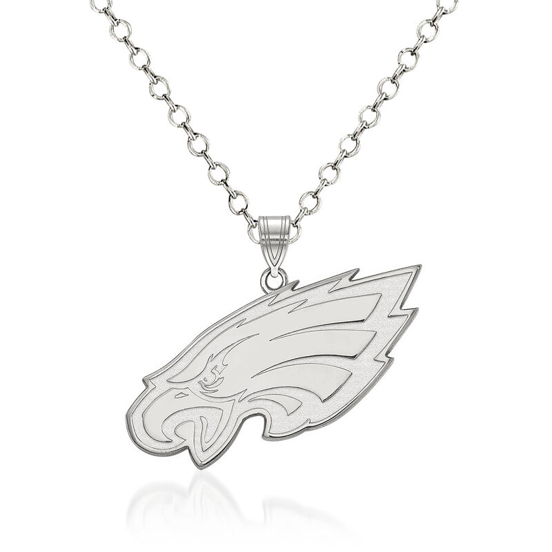 Sterling Silver NFL Philadelphia Eagles Pendant Necklace. 18&quot; image number 0