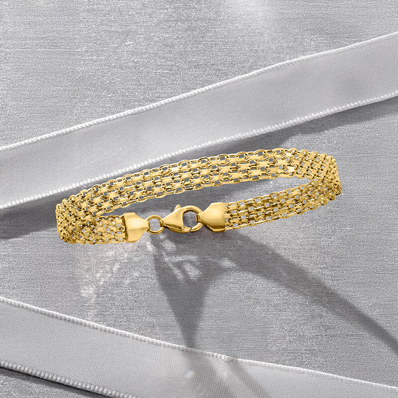 Italian 18kt Yellow Gold Bismark-Link Bracelet. 7&quot; image number 4