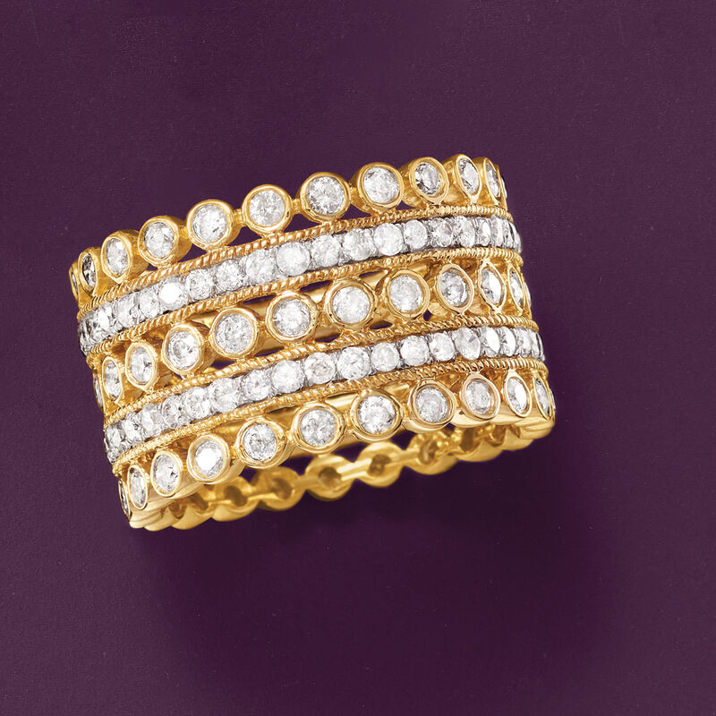 3.00 ct. t.w. Diamond Eternity-Style Multi-Row Ring in 14kt Yellow Gold image number 3