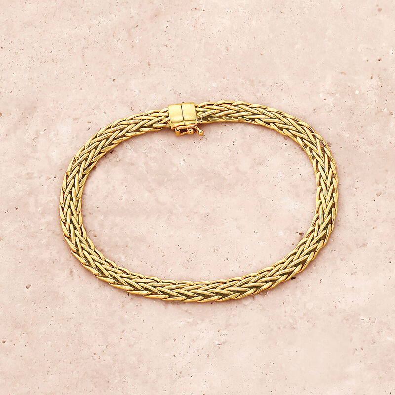 18kt Yellow Gold Wheat-Link Bracelet with Magnetic Clasp image number 2