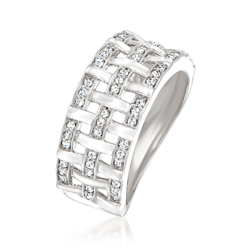 .25 ct. t.w. Diamond Basketweave Ring in Sterling Silver image number 2