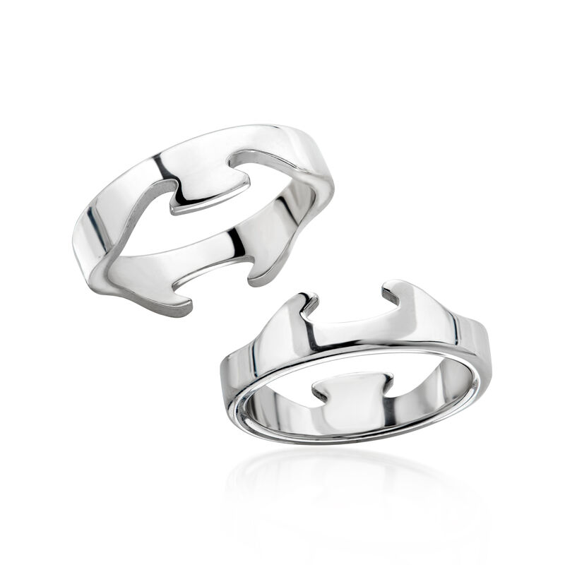 C. 2000 Vintage Georg Jensen 18kt White Gold Fusion Ring. Size 5.25 image number 3