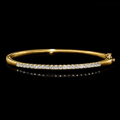 1.00 ct. t.w. Lab-Grown Diamond Bangle Bracelet in 18kt Gold Over Sterling