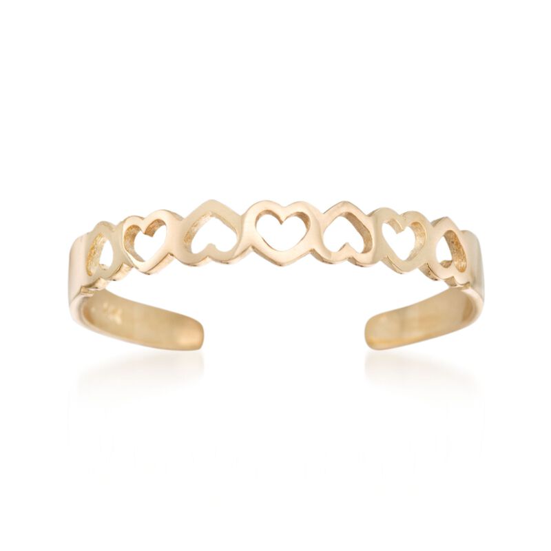 14kt Yellow Gold Openwork Hearts Toe Ring image number 0