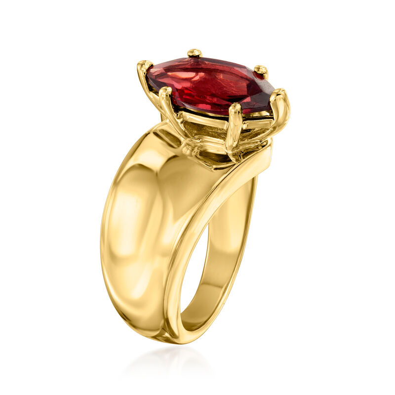 C. 1980 Vintage 1.85 Carat Garnet Ring in 14kt Yellow Gold. Size 6.5 image number 2