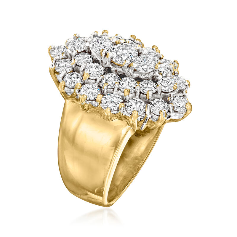 C. 1980 Vintage 3.20 ct. t.w. Diamond Cluster Ring in 18kt Yellow Gold. Size 7 image number 2