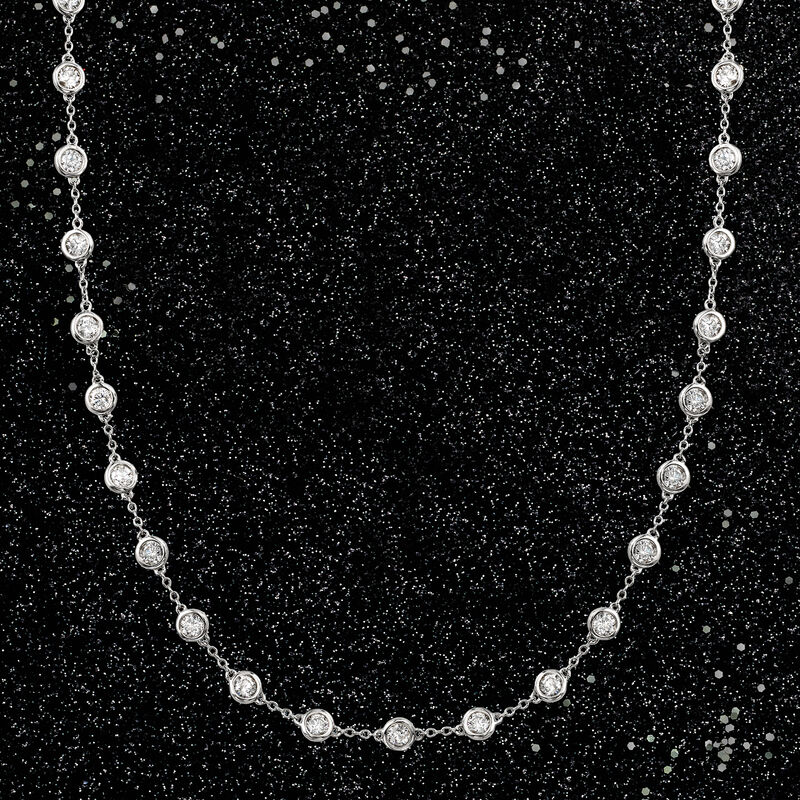 5.00 ct. t.w. Bezel-Set Diamond Station Necklace in 14kt White Gold image number 2