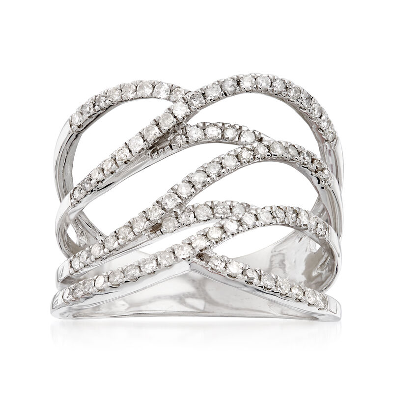 .50 ct. t.w. Diamond Multi-Row Open-Space Ring in Sterling Silver image number 0