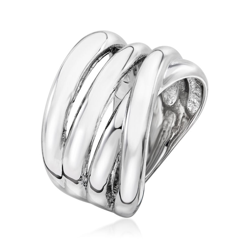 Sterling Silver-Plated Multi-Row Ring image number 2