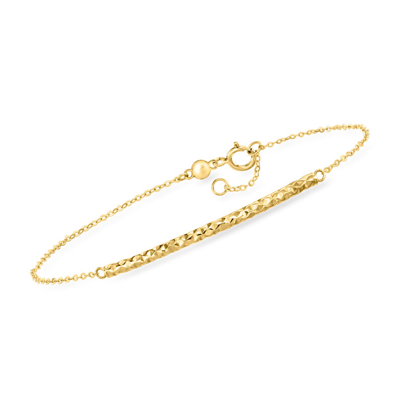 Italian 14kt Yellow Gold Curved Bar Bracelet image number 0