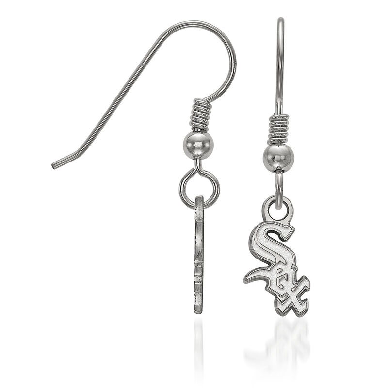 Sterling Silver MLB Chicago White Sox Extra Small Dangle Earrings image number 0