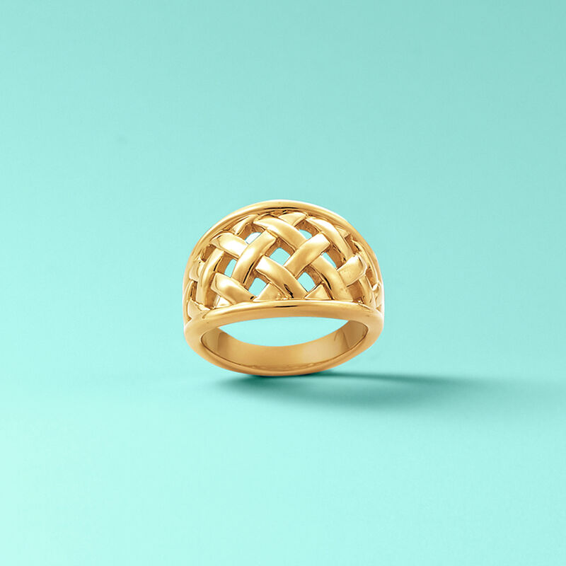14kt Yellow Gold Open Basketweave Ring image number 5