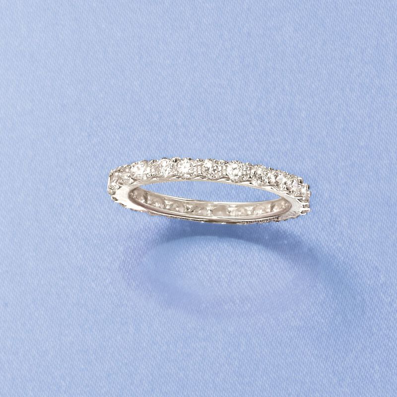 1.25 ct. t.w. CZ Eternity Band in 14kt White Gold image number 3