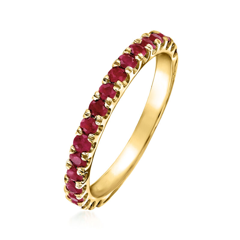 .70 ct. t.w. Ruby Ring in 18kt Gold Over Sterling image number 2