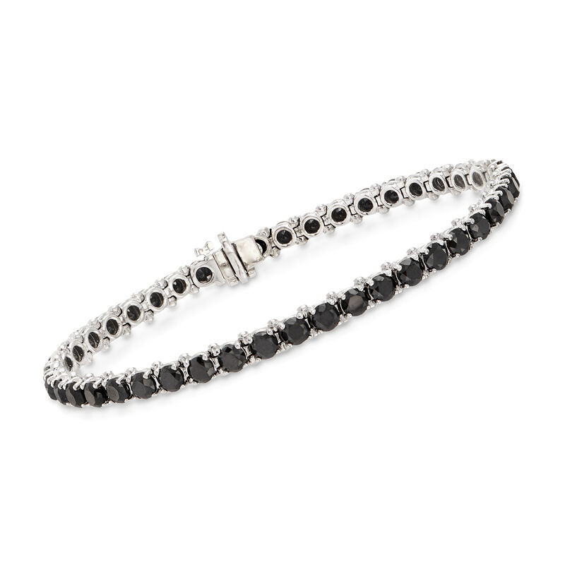 8.00 ct. t.w. Black Diamond Tennis Bracelet in 14kt White Gold image number 0