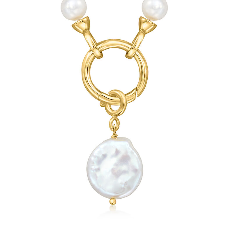 4-12mm Cultured Coin Pearl Charm in 18kt Gold Over Sterling  image number 2