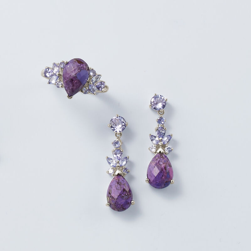 Purple Turquoise and .80 ct. t.w. Purple Tanzanite Ring in Sterling Silver image number 4