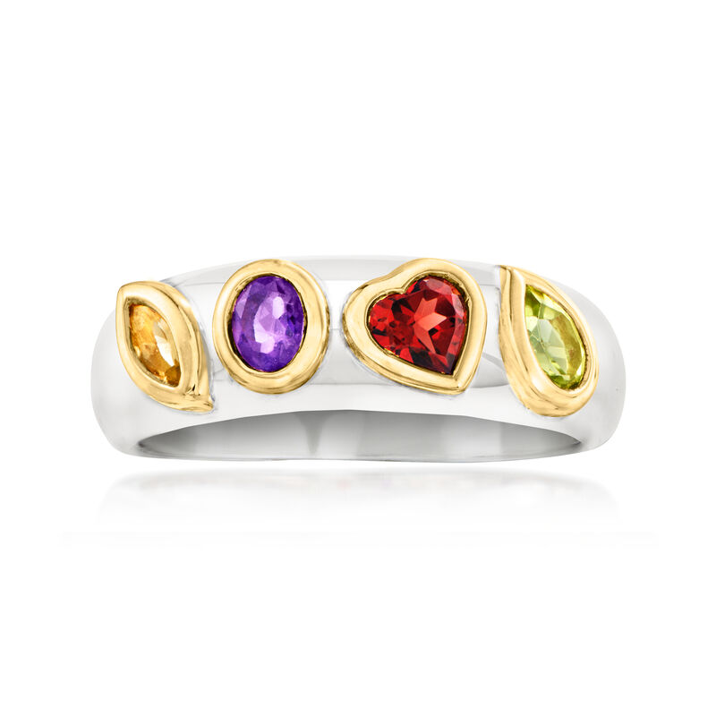 .50 ct. t.w. Multi-Gemstone Ring in Sterling Silver and 18kt Gold Over Sterling image number 0
