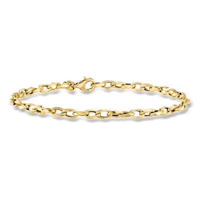 Italian 3mm 10kt Yellow Gold Twisted Cable-Chain Bracelet