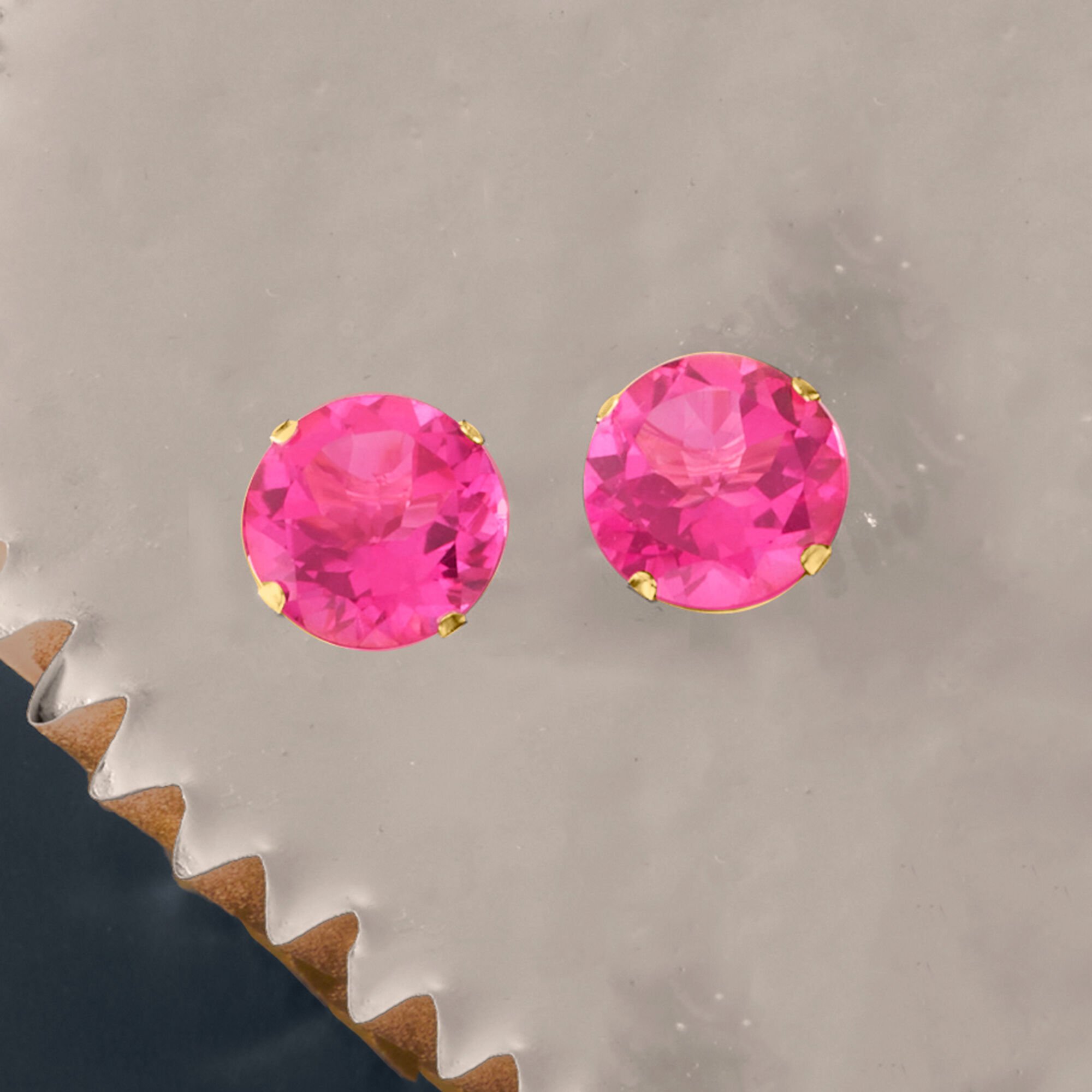 公式ファッションブランド通販サイト Stud Topaz Pink t.w. ct. 8.70 Earrings Gold Yellow 14kt in その他