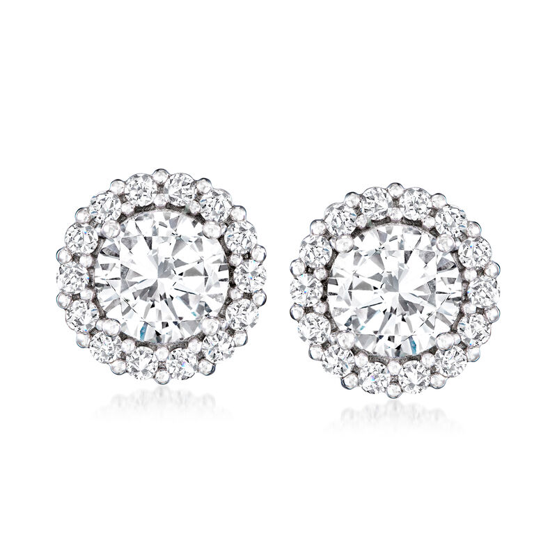 2.80 ct. t.w. CZ Jewelry Set: Pendant Necklace and Stud Earrings in Sterling Silver image number 4