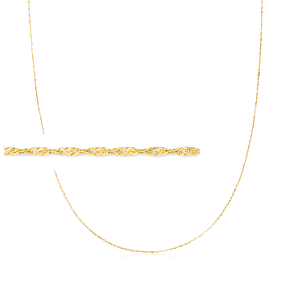 1mm 14kt Yellow Gold Singapore-Chain Necklace