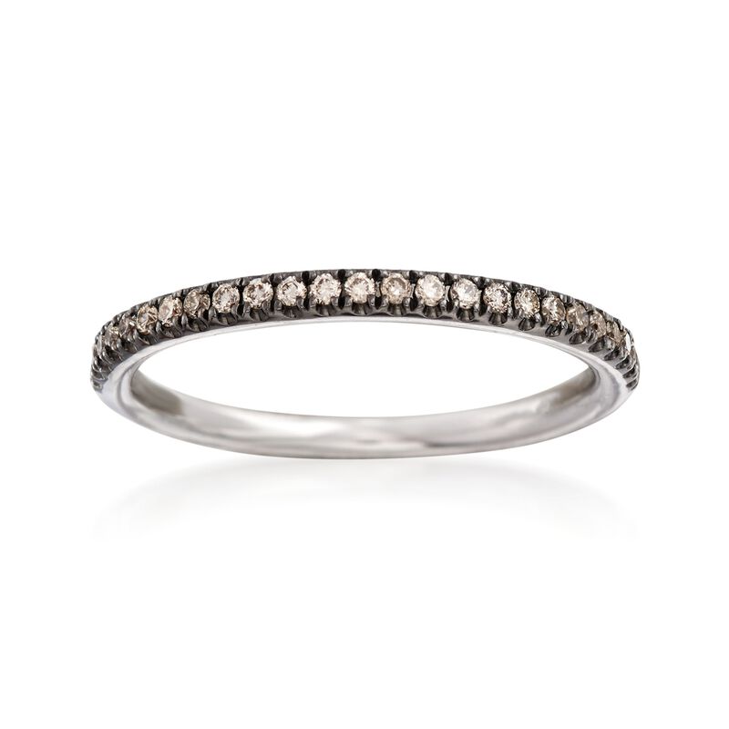 Henri Daussi .18 ct. t.w. Light Brown Diamond Wedding Ring in 18kt White Gold image number 0