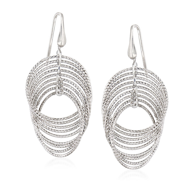 Charles Garnier &quot;Saturnia&quot; Sterling Silver Interlocking Drop Earrings image number 0