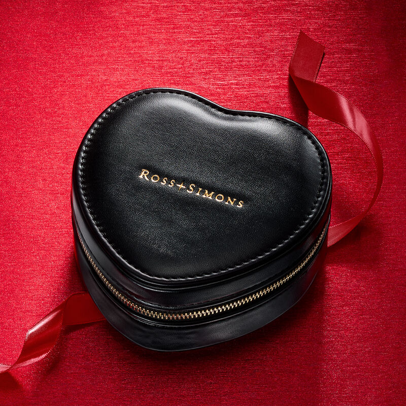 Ross-Simons Black Faux Leather Heart-Shaped Jewelry Travel Case image number 2