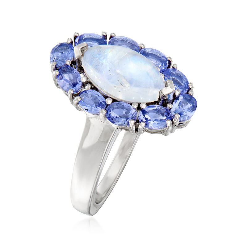 Moonstone and 1.60 ct. t.w. Tanzanite Ring in Sterling Silver image number 2