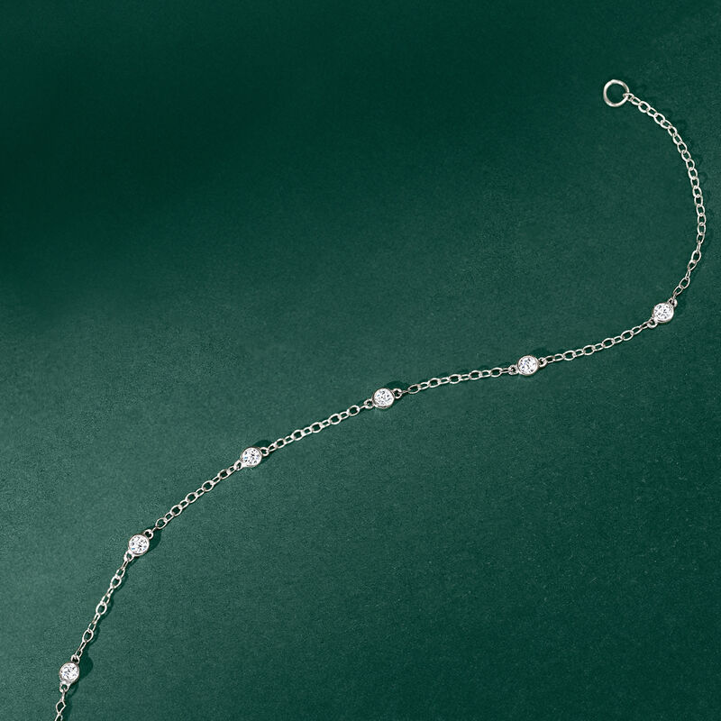 .20 ct. t.w. Bezel-Set Diamond Station Bracelet in Sterling Silver image number 1