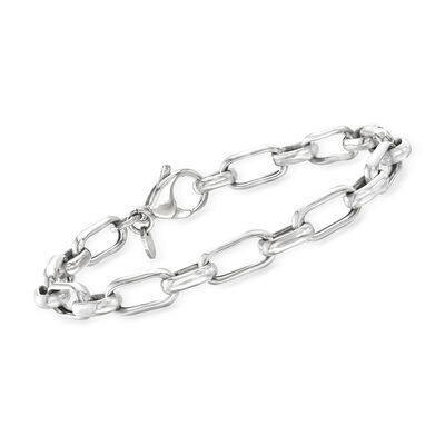 Italian Sterling Silver Paper Clip Link Bracelet