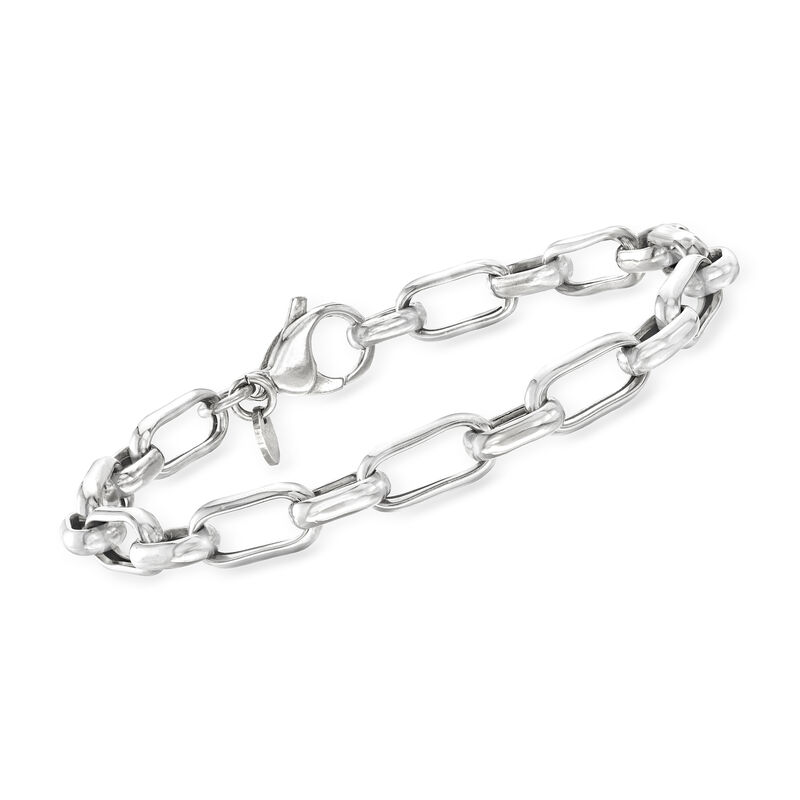 Italian Sterling Silver Paper Clip Link Bracelet image number 0