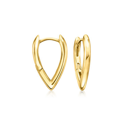 18kt Gold Over Sterling V-Shaped Hoop Earrings