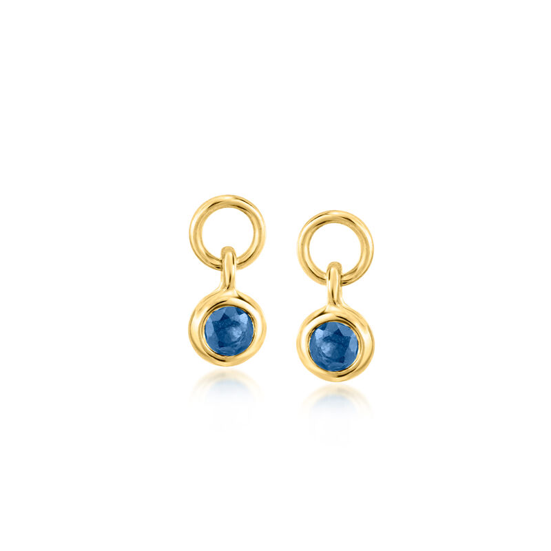 Bezel-Set Sapphire Hoop Charms in 14kt Yellow Gold image number 2