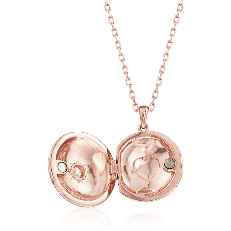 Swarovski Crystal Locket Pendant Necklace in Rose Gold-Plated Metal image number 3
